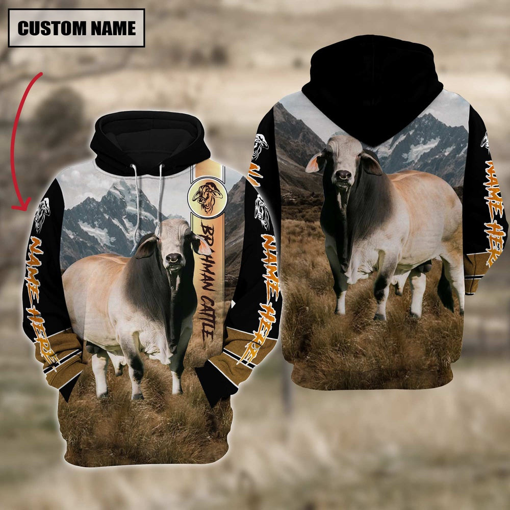 Brahman Cattle 3D Customized Hoodie, Farmer Hoodie, Custom Farm Shirts, Farmer T Shirt