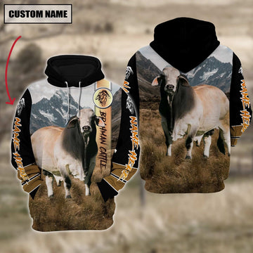 Brahman Cattle 3D Customized Hoodie, Farmer Hoodie, Custom Farm Shirts, Farmer T Shirt