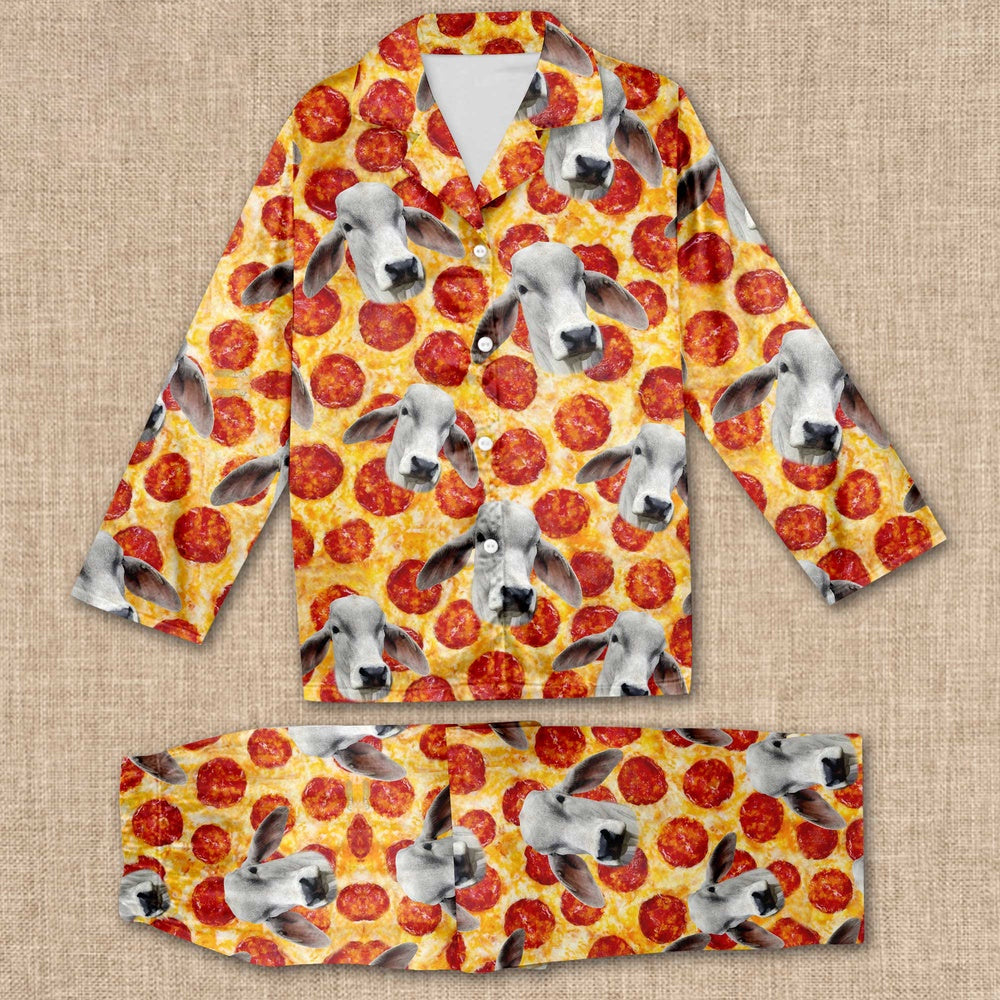 Brahman Cattle Cattle Tie Dye Pattern All Over Print Pajamas Sets, Farm Pajamas, Farm Animal Pajamas, Christmas Farm Pajamas