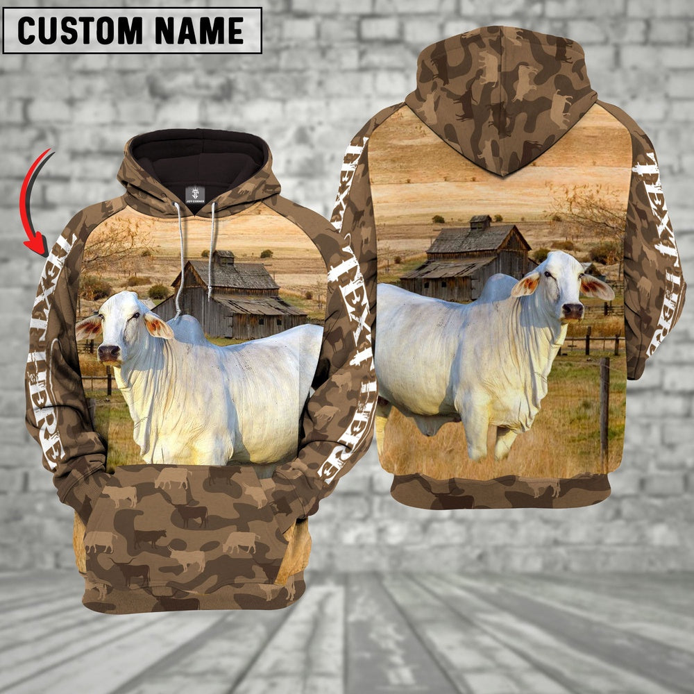 Brahman Cattle Farming Personalized 3D Hoodie, Farmer Hoodie, Custom Farm Shirts, Farmer T Shirt