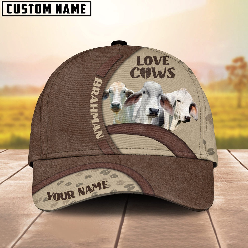 Brahman Cattle Happiness Personalized Name Cap, Farmer Cap, Vintage Farmer Hat, Mens Farmer Hats, Cap For Farmers