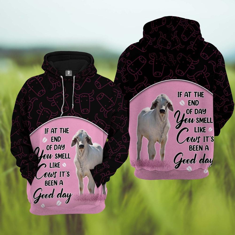 Brahman Cattle It's Been A Good Day 3D Hoodie, Farmer Hoodie, Farm Themed Shirts, Farm Tee Shirts
