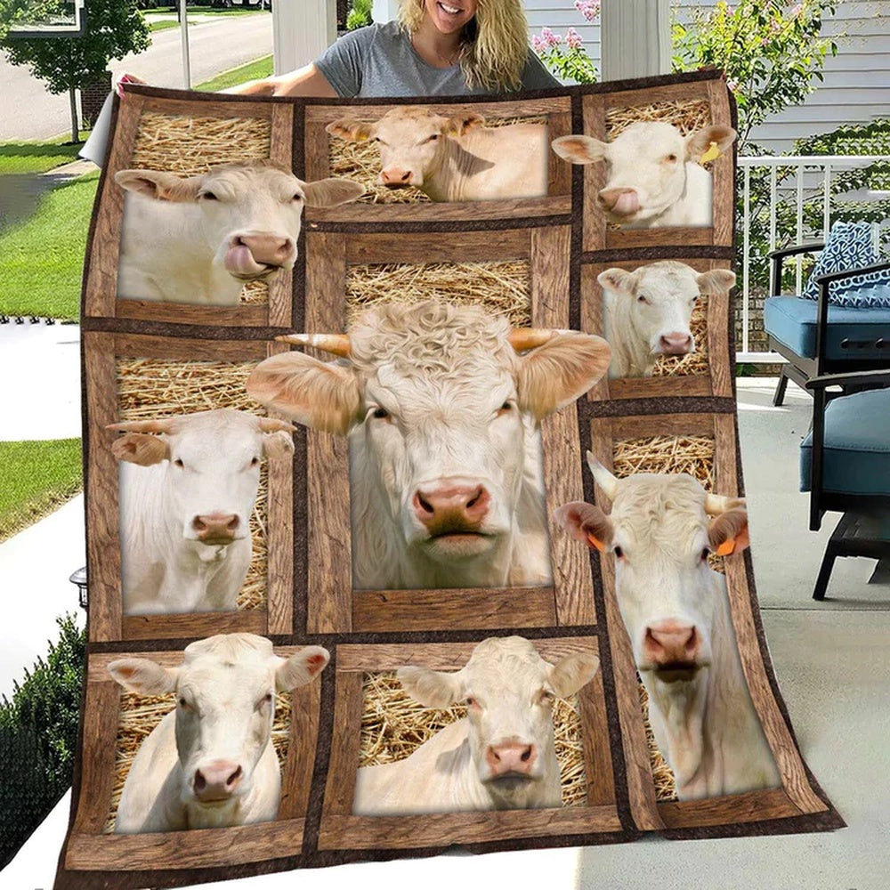 Brahman Cattle Personalized Name Blanket, Farm Blanket, Farm Animal Blanket