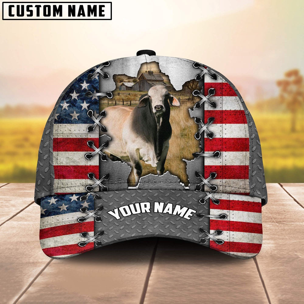 Brahman Customized Name US Flag Cap, Farmer Cap, Vintage Farmer Hat, Mens Farmer Hats, Cap For Farmers