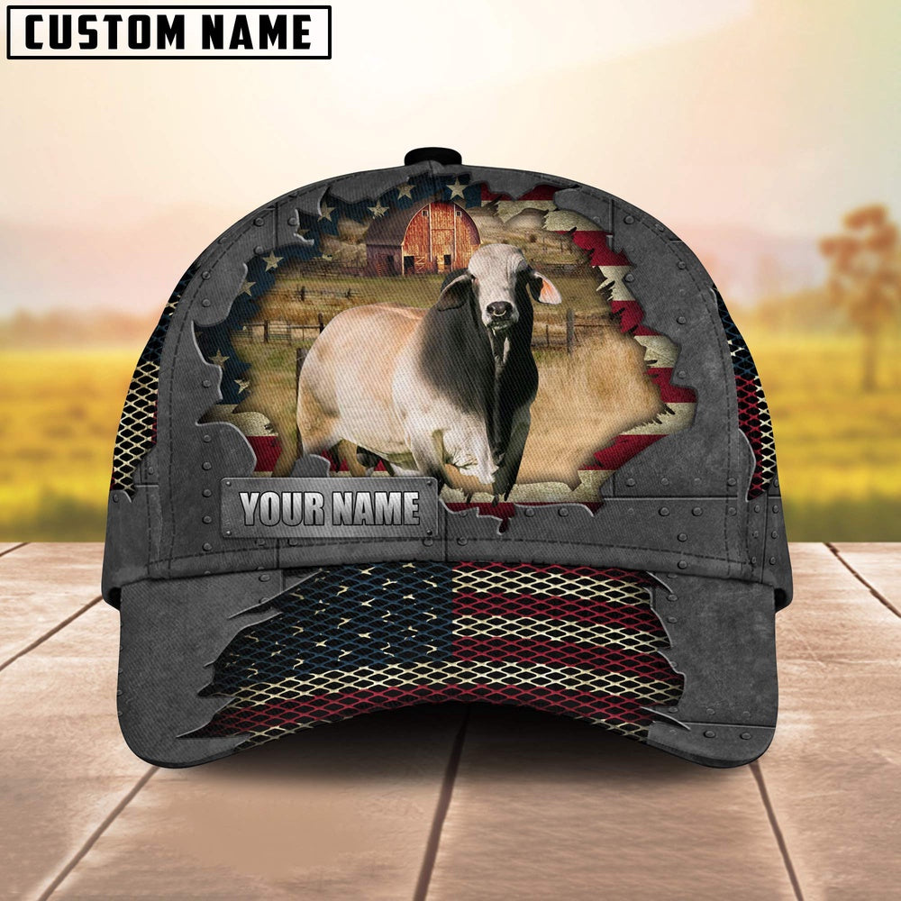 Brahman Customized Name US Flag Net Cap, Farmer Cap, Vintage Farmer Hat, Mens Farmer Hats, Cap For Farmers