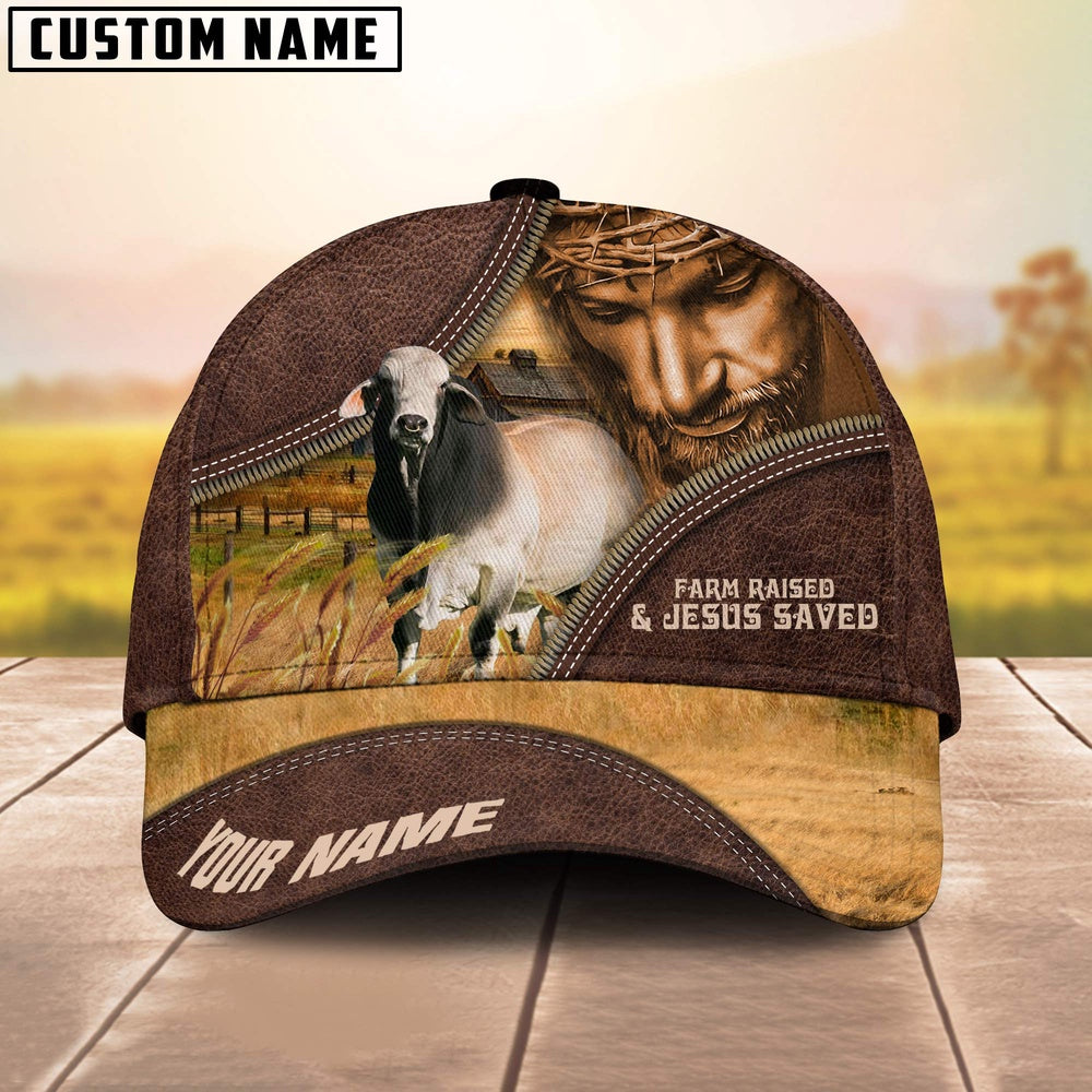 Brahman Farm & Jesus Customized Name Cap, Farmer Cap, Vintage Farmer Hat, Mens Farmer Hats, Cap For Farmers