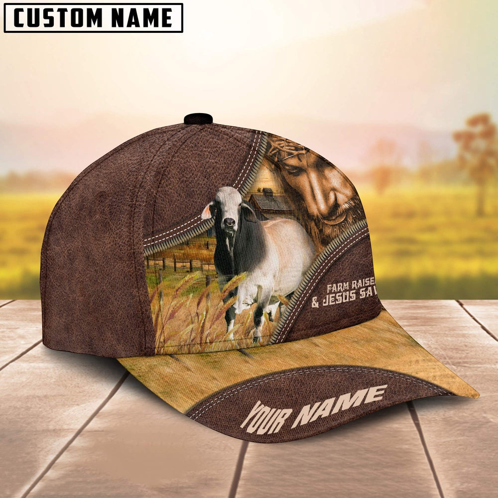 Brahman Farm & Jesus Customized Name Cap, Farmer Cap, Vintage Farmer Hat, Mens Farmer Hats, Cap For Farmers