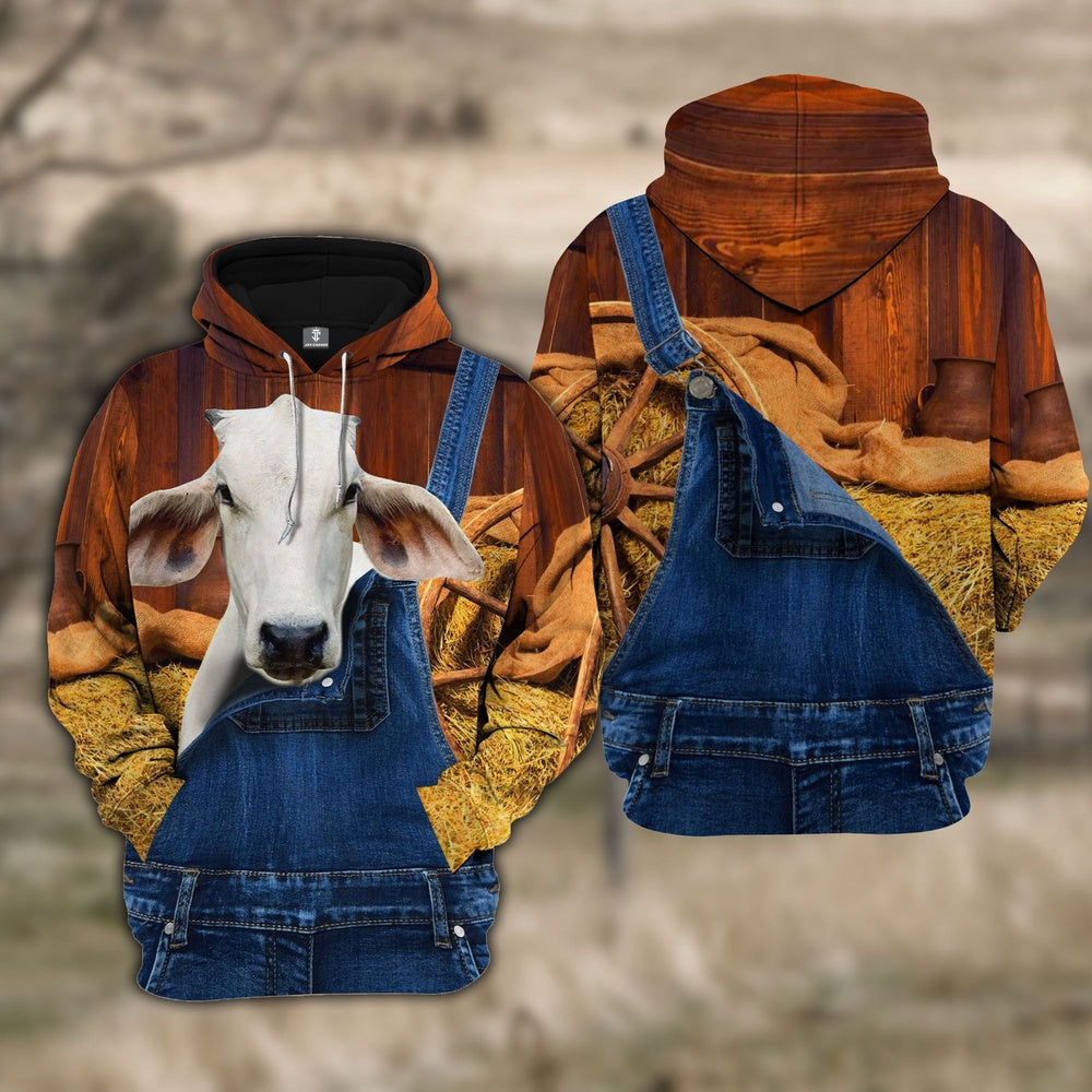Brahman Farm Of Farmer Cattle Personalized All Over Printed Hoodie, Farmer Hoodie, Custom Farm Shirts, Farmer T Shirt
