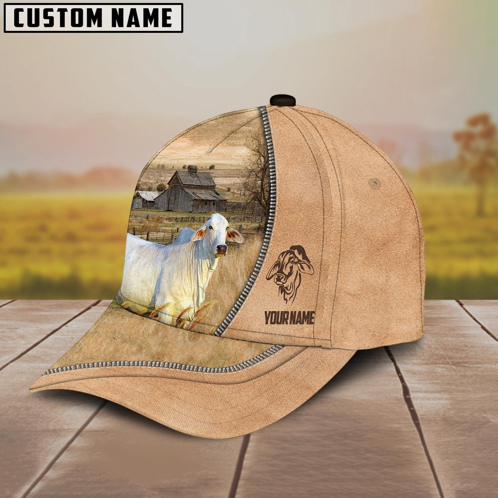 Brahman Farming Light Brown Customized Name Cap, Farmer Cap, Vintage Farmer Hat, Mens Farmer Hats, Cap For Farmers