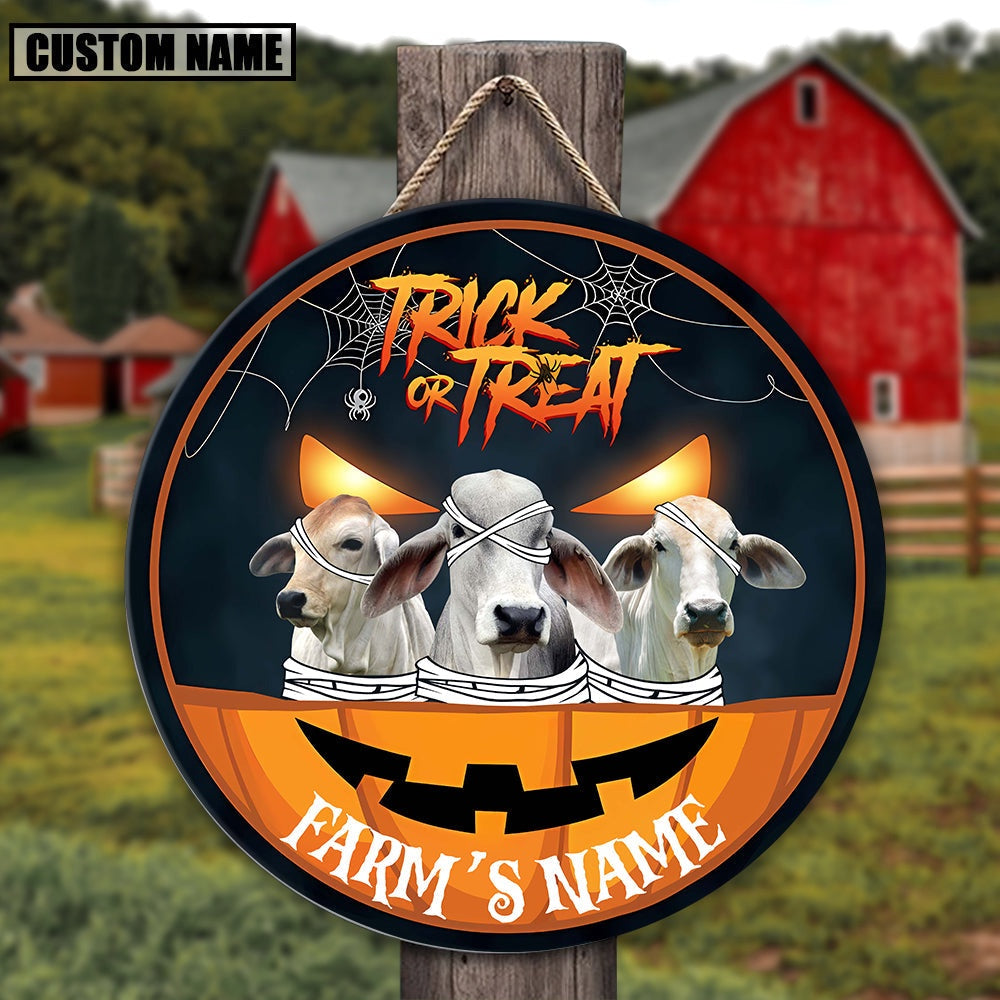Brahman Halloween Happiness Pattern Happy Halloween Wooden Sign, Farm Wood Sign, Farm House Wood Signs