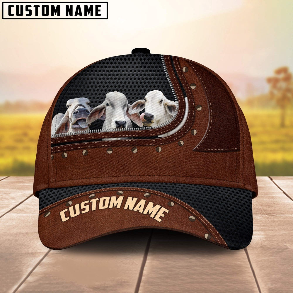 Brahman Happiness Zipper Pattern Customized Name Cap, Farmer Cap, Vintage Farmer Hat, Mens Farmer Hats, Cap For Farmers