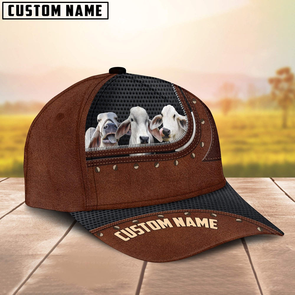 Brahman Happiness Zipper Pattern Customized Name Cap, Farmer Cap, Vintage Farmer Hat, Mens Farmer Hats, Cap For Farmers
