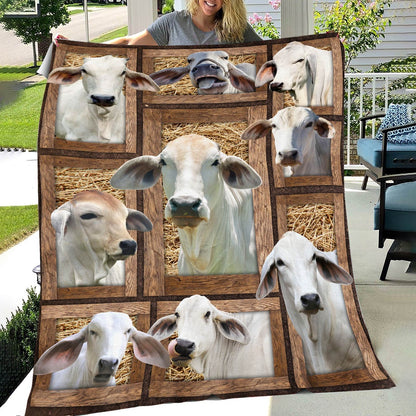 Brahman In Farm All Printed 3D Blanket, Farm Blanket, Farm Animal Blanket