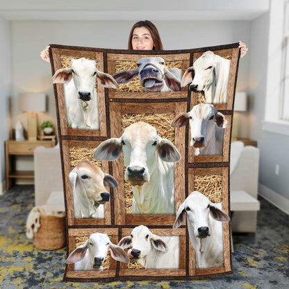 Brahman In Farm All Printed 3D Blanket, Farm Blanket, Farm Animal Blanket