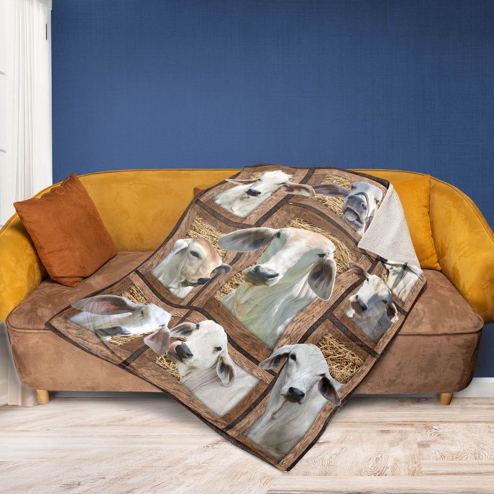 Brahman In Farm All Printed 3D Blanket, Farm Blanket, Farm Animal Blanket