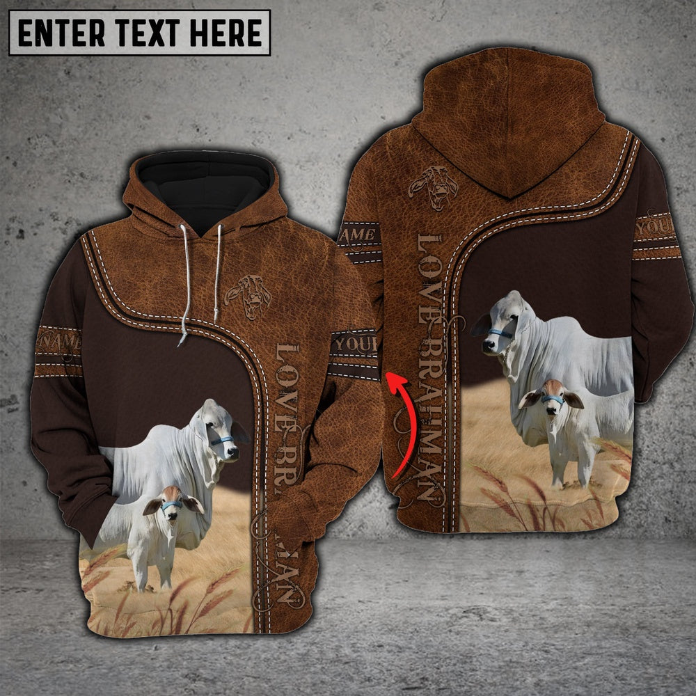 Brahman Love Baby Cattle Personalized All Over Printed Hoodie, Farmer Hoodie, Custom Farm Shirts, Farmer T Shirt