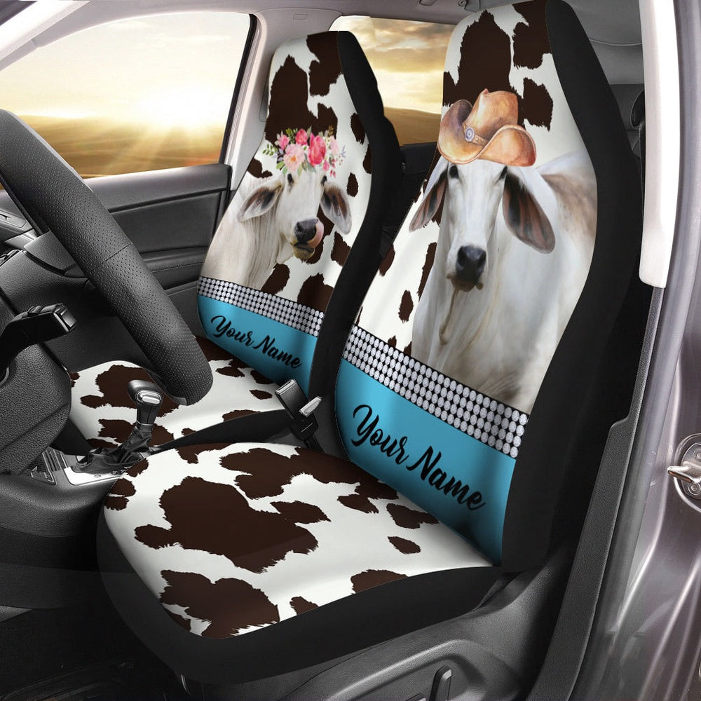 Brahman Pattern Customized Name Dairy Cow Car Seat Cover, Car Seat Cover, Farm Car Seat Cover, Pet Seat Covers