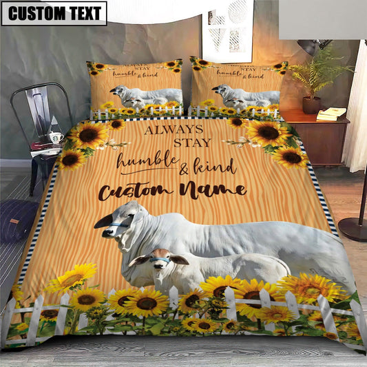 Brahman Stay Humble And Kind Bedding Set, Farm Bedding Set, Farmhouse Bedding Set