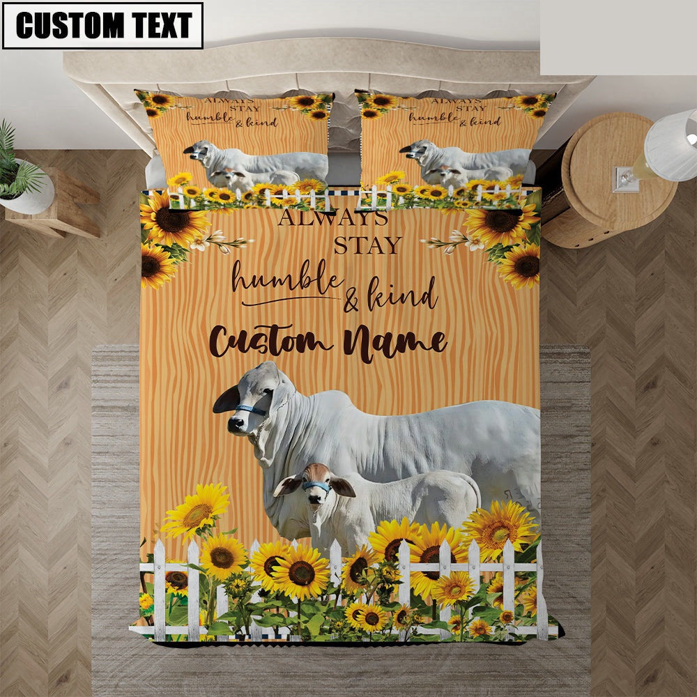 Brahman Stay Humble And Kind Bedding Set, Farm Bedding Set, Farmhouse Bedding Set