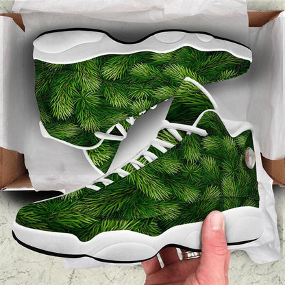 Branches Christmas Tree Print Basketball Shoes, Christmas Basketball Shoes, Christmas Shoes