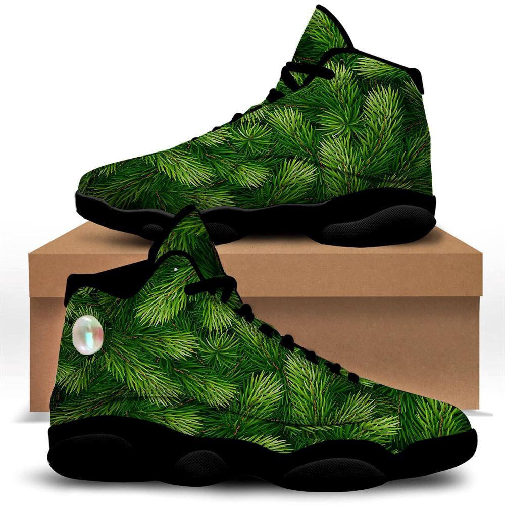 Branches Christmas Tree Print Basketball Shoes, Christmas Basketball Shoes, Christmas Shoes