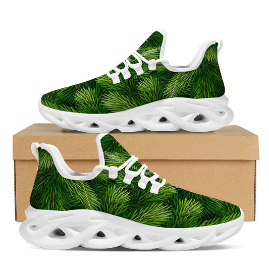 Branches Christmas Tree Print White Max Soul Shoes, Christmas Sneakers, Christmas Shoes, Christmas Clunky Sneaker