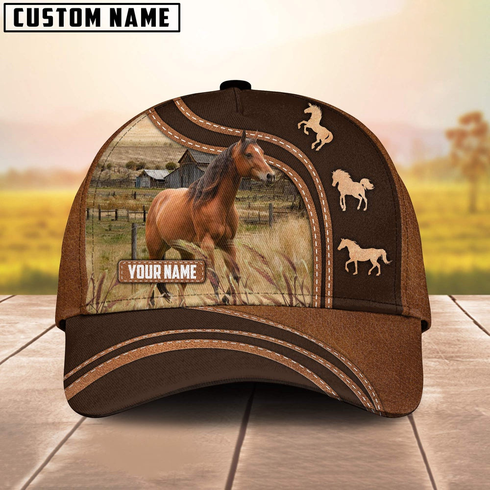 Brown Horse Leather Brown Pattern Customized Name Cap, Farmer Cap, Vintage Farmer Hat, Mens Farmer Hats, Cap For Farmers