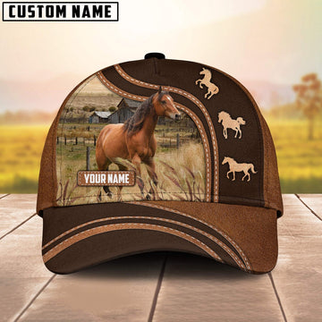 Brown Horse Leather Brown Pattern Customized Name Cap, Farmer Cap, Vintage Farmer Hat, Mens Farmer Hats, Cap For Farmers