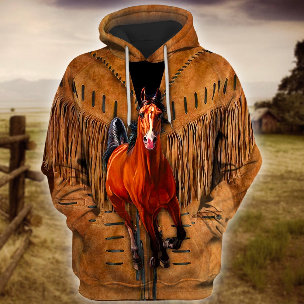 Brown Horse Lover 3D Printed Hoodie, Farmer Hoodie, Farm Themed Shirts, Farm Tee Shirts