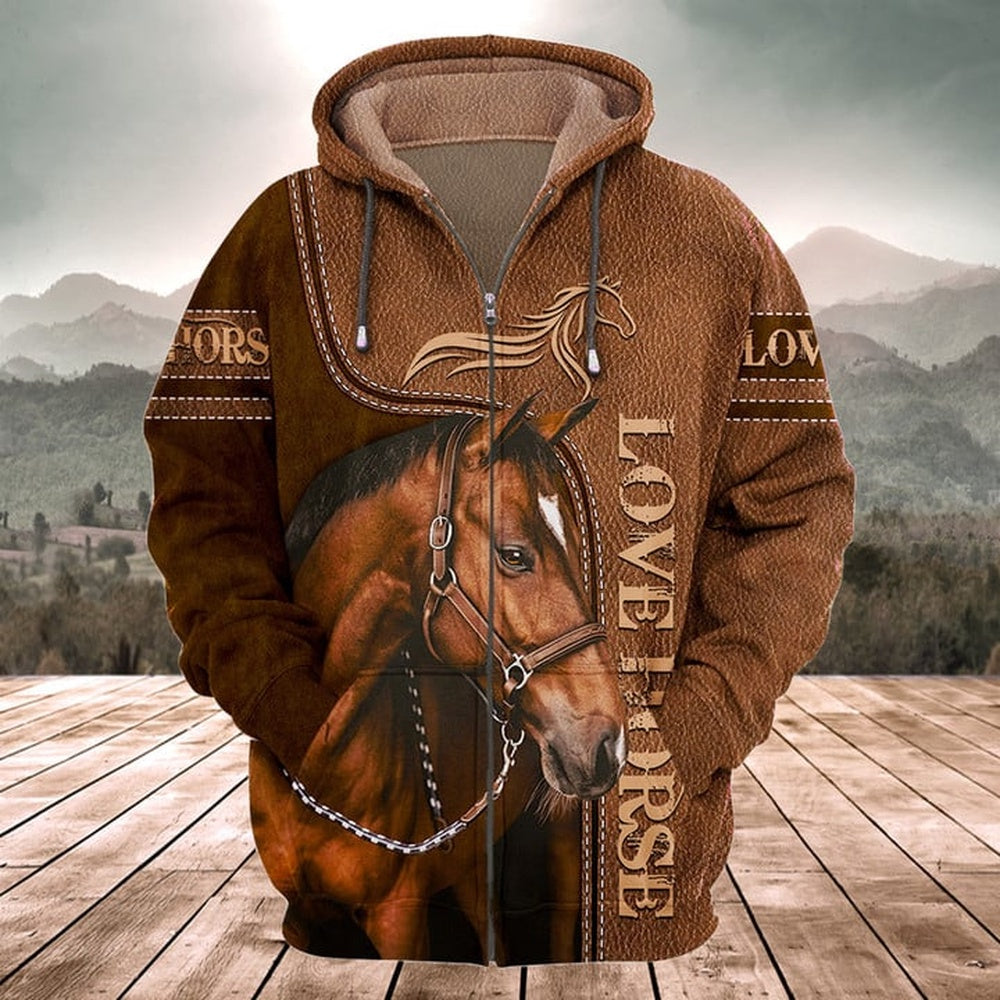 Brown Horse Lovers 3D Hoodie, Farmer Hoodie, Farm Themed Shirts, Farm Tee Shirts