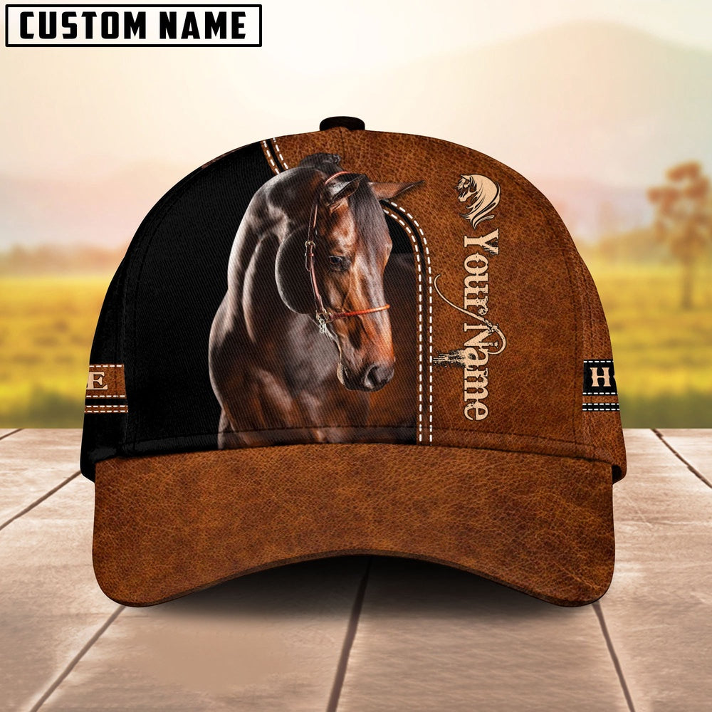 Brown Horse Lovers Customized Name Cap, Farmer Cap, Vintage Farmer Hat, Mens Farmer Hats, Cap For Farmers