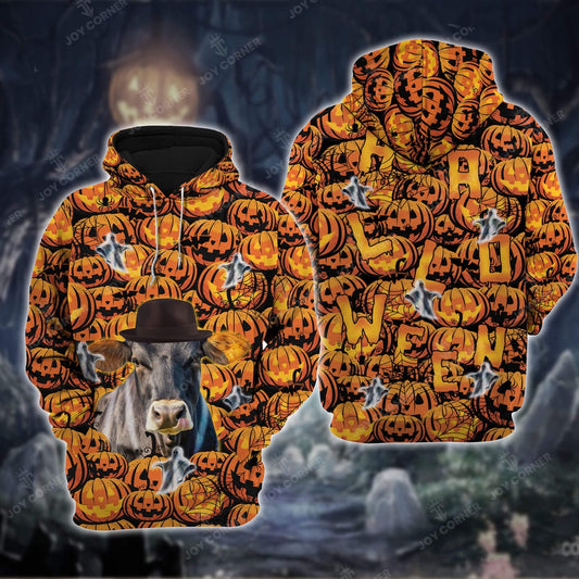Brown Swiss Cattle Halloween 3D Shirt, Farmer Hoodie, Farm Themed Shirts, Farm Tee Shirts