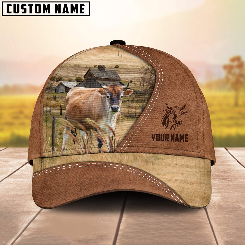 Brown Swiss Customized Name Brown Cap, Farmer Cap, Vintage Farmer Hat, Mens Farmer Hats, Cap For Farmers