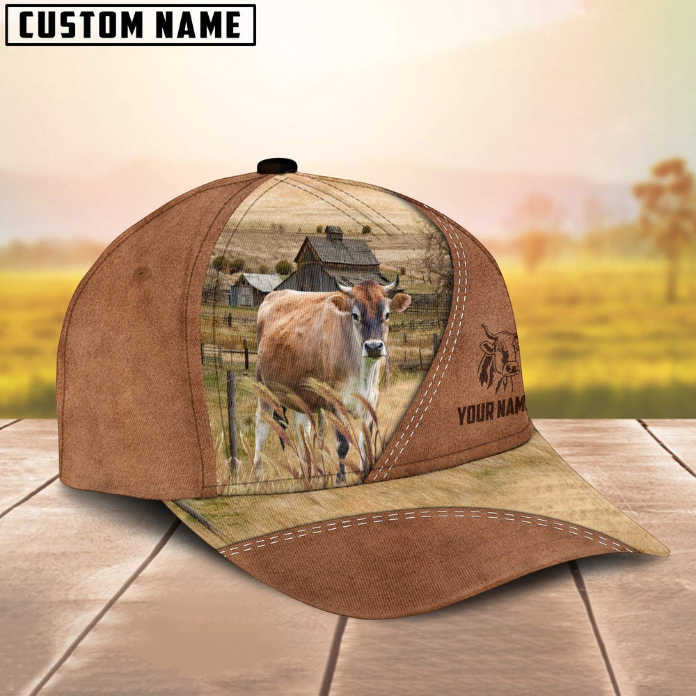 Brown Swiss Customized Name Brown Cap, Farmer Cap, Vintage Farmer Hat, Mens Farmer Hats, Cap For Farmers
