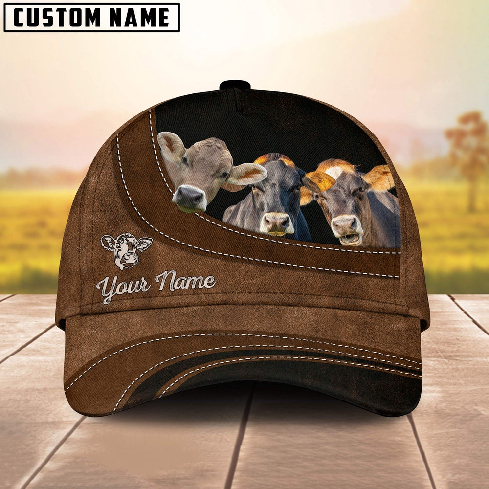 Brown Swiss Happiness Customized Name Cap, Farmer Cap, Vintage Farmer Hat, Mens Farmer Hats, Cap For Farmers