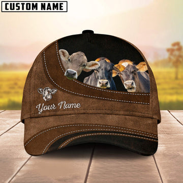 Brown Swiss Happiness Customized Name Cap, Farmer Cap, Vintage Farmer Hat, Mens Farmer Hats, Cap For Farmers