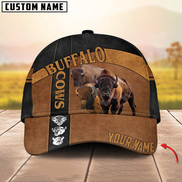 Buffalo Black Traffic Line Leather Pattern Customized 3D Cap, Farmer Cap, Vintage Farmer Hat, Mens Farmer Hats, Cap For Farmers