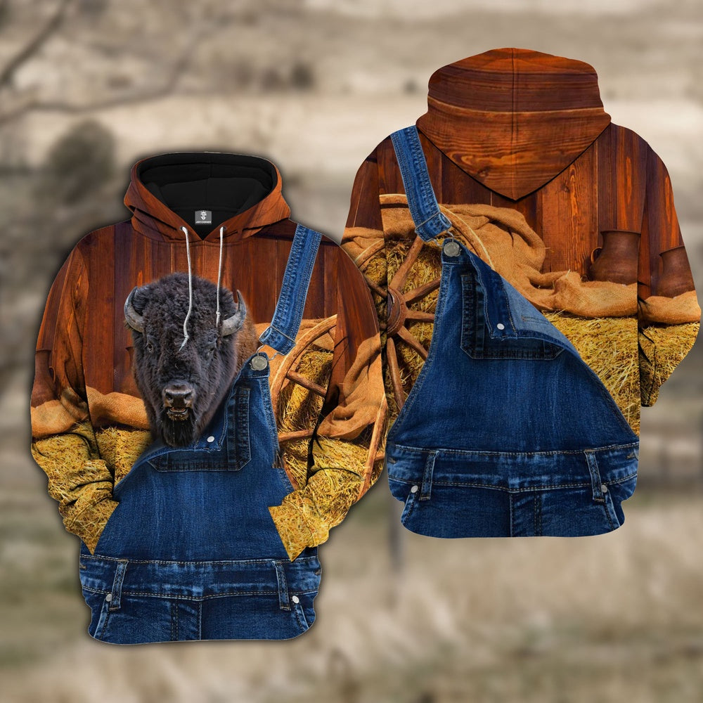 Buffalo Farm Of Farmer Cattle Personalized All Over Printed Hoodie, Farmer Hoodie, Custom Farm Shirts, Farmer T Shirt