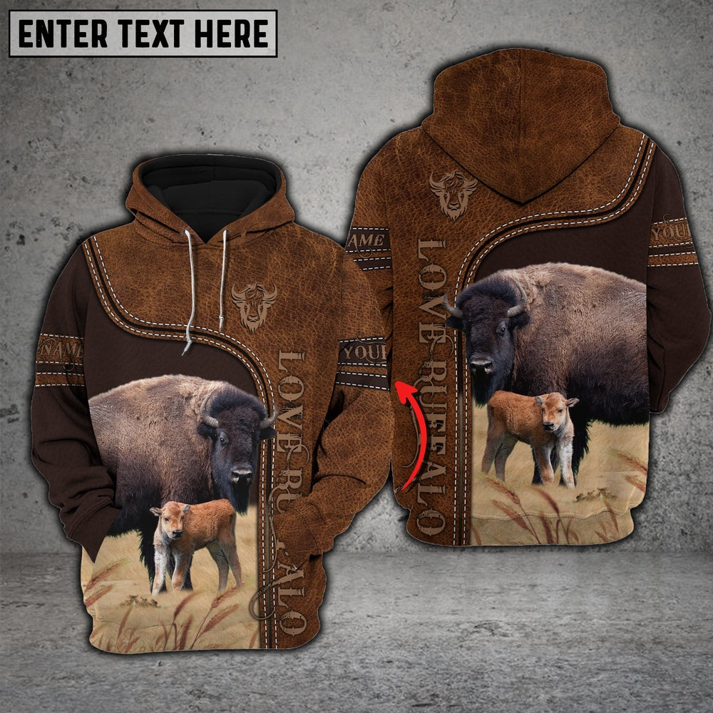 Buffalo Love Baby Cattle Personalized All Over Printed Hoodie, Farmer Hoodie, Custom Farm Shirts, Farmer T Shirt