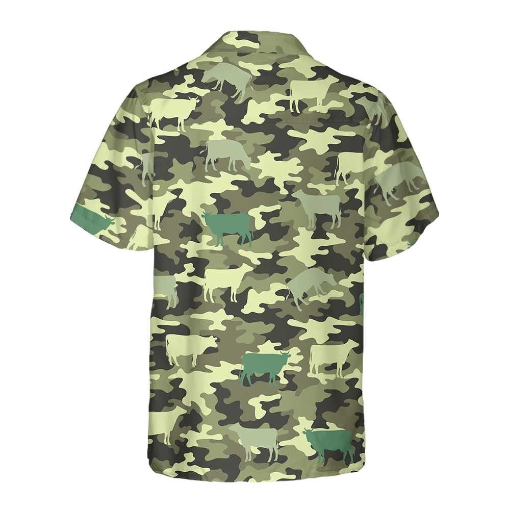 CAMOUFLAGE COW Hawaiian Shirt, Farm Hawaiian Shirt, Farmer Hawaii