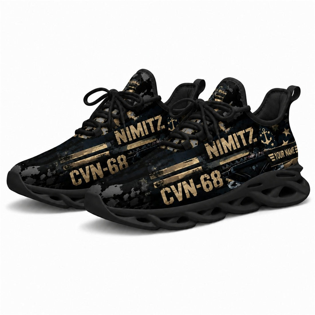Custom Name CVN 68 Nimitz Veteran Max Soul Shoes, Veteran Sneaker