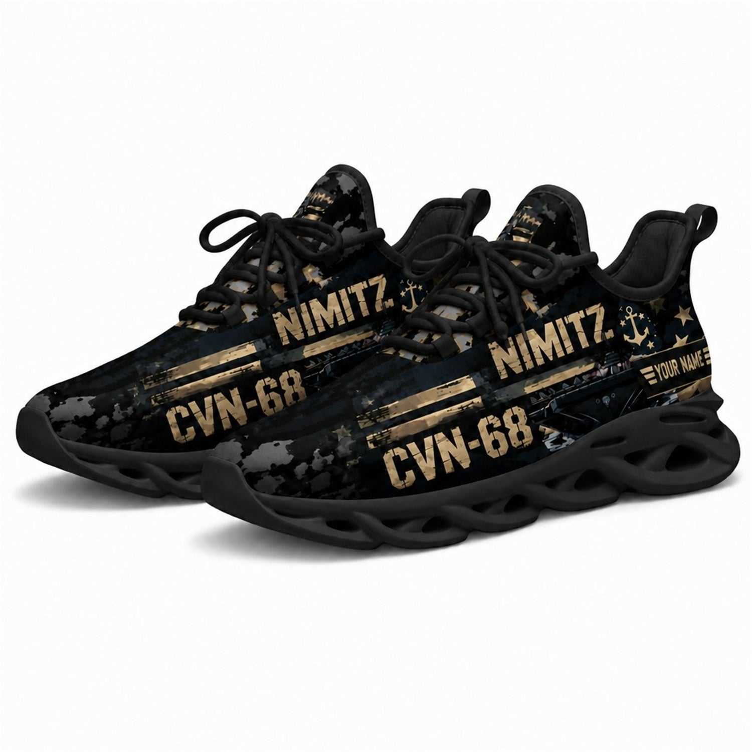Custom Name CVN 68 Nimitz Veteran Max Soul Shoes, Veteran Sneaker