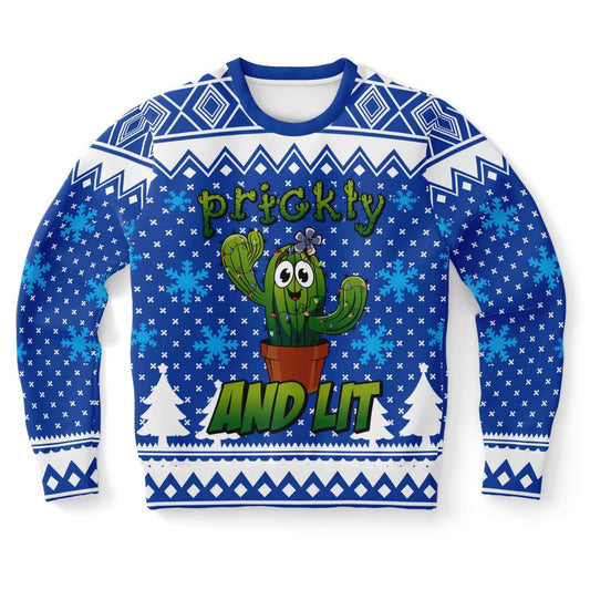 Cactus Prickly and Lit Ugly Christmas Sweater, Christmas Ugly Sweater, Sweater Xmas, Ugly Sweater
