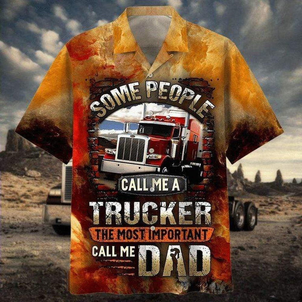 Call Me Trucker And Dad Trucker Hawaiian Shirt, Farm Hawaiian Shirt, Farmer Hawaii