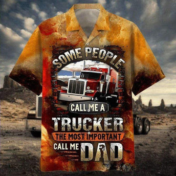 Call Me Trucker And Dad Trucker Hawaiian Shirt, Farm Hawaiian Shirt, Farmer Hawaii