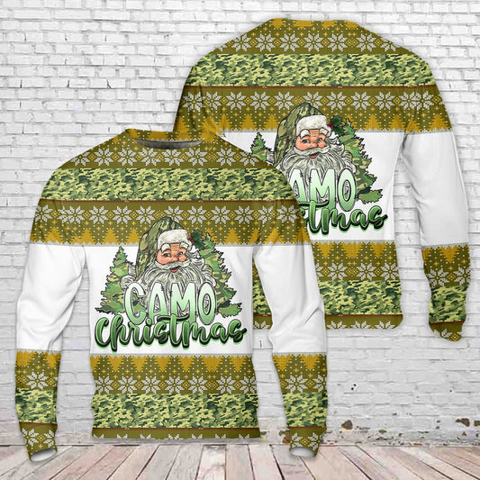 Camo Merry Christmas Sweater, Christmas Ugly Sweater, Sweater Xmas, Ugly Sweater