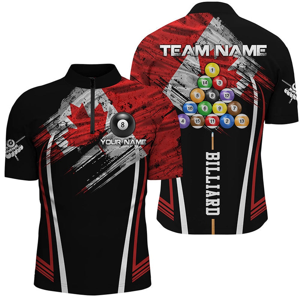 Canadian Billiard Jersey Jersey Shirt Custom Patriotic Billiard Canada Flag Shirt, Billiard Team Jersey Shirt