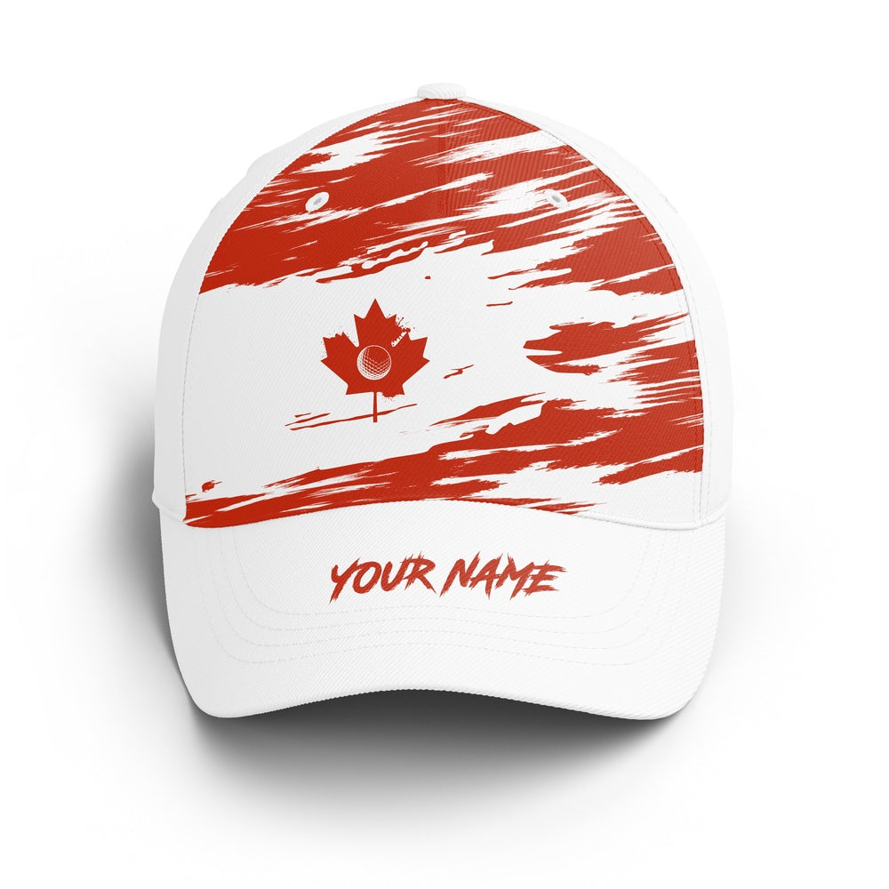 Canadian Flag Golf Hat Custom Name Baseball Golf Cap Hat, Best Golf Gifts Golfers, Golf Baseball Cap