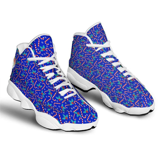Candy And Christmas Berry Print Pattern Basketball Shoes, Christmas Basketball Shoes, Christmas Shoes