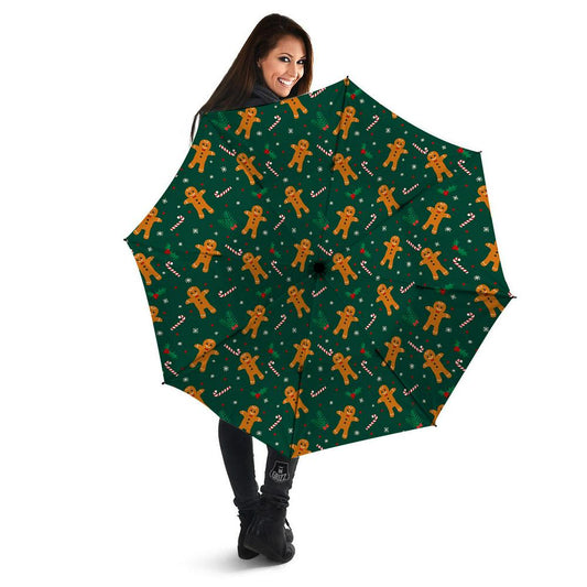 Candy And Christmas Cookie Print Pattern Umbrella, Christmas Umbrella, Xmas Umbrella